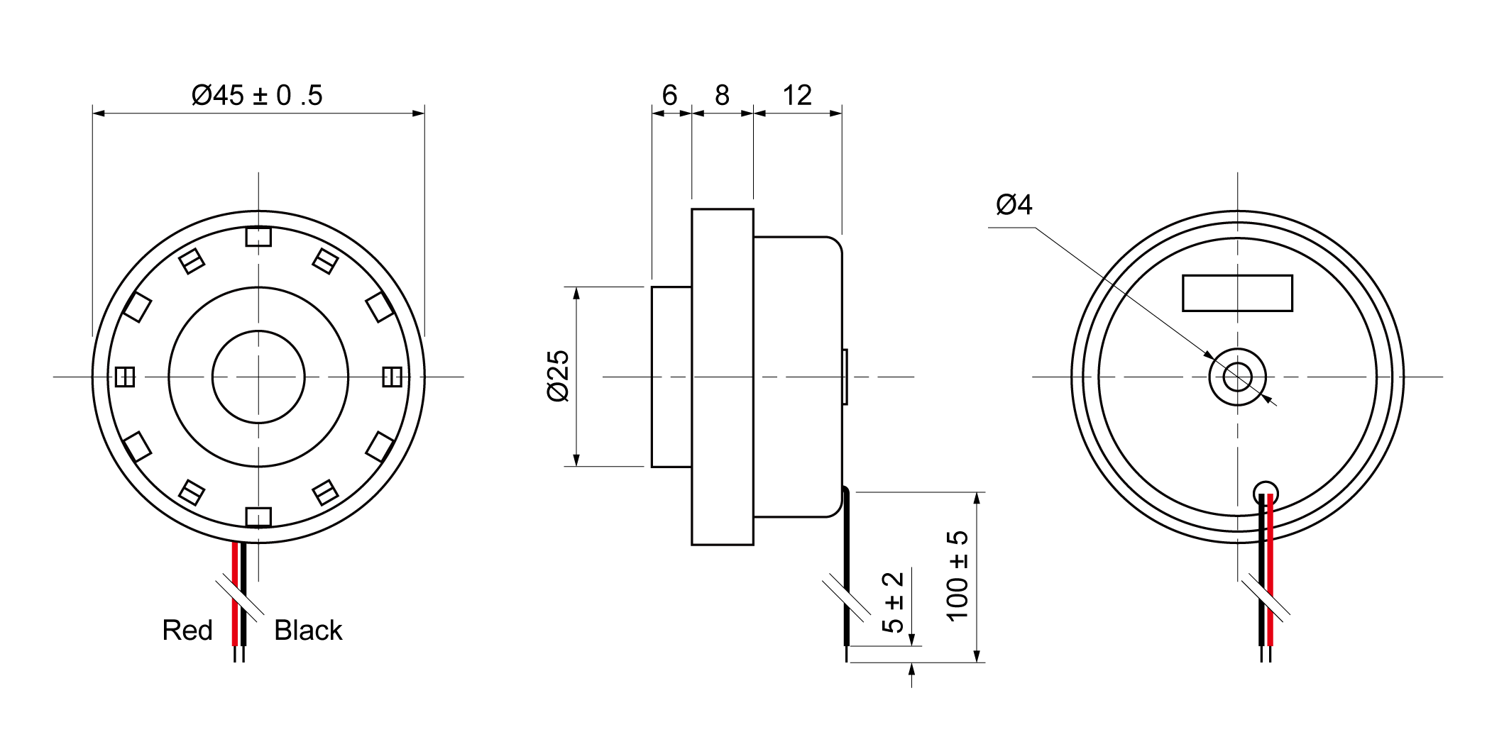 XPB4526-29S12W Mechanical Drawing